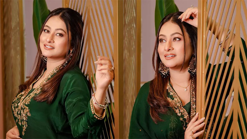 সবুজ আভায় মোহ ছড়ালেন পূর্ণিমা